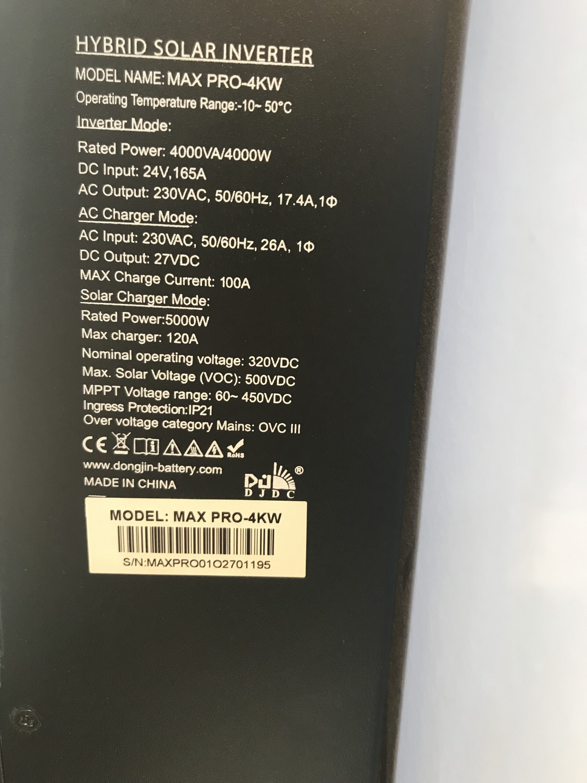 DONGJIN Hybrid solar inverter 4kw-24v - Image 2